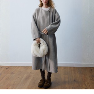 Minimal Wool Belted Coat T3858