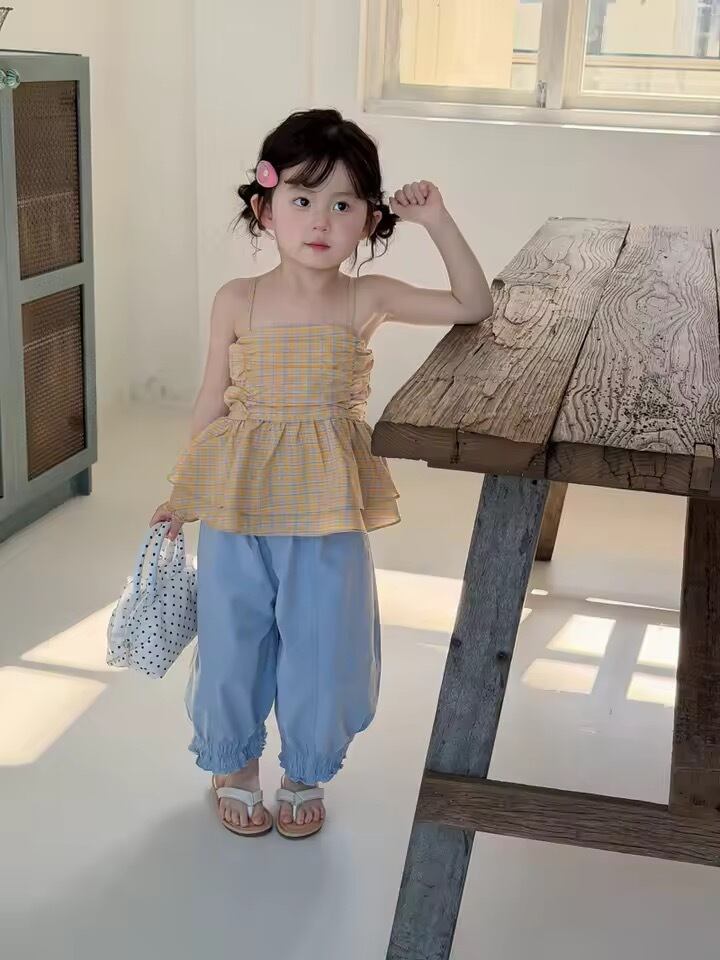 イエローチェックキャミソール