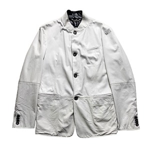 GIORGIO ARMANI white leather tailored jacket