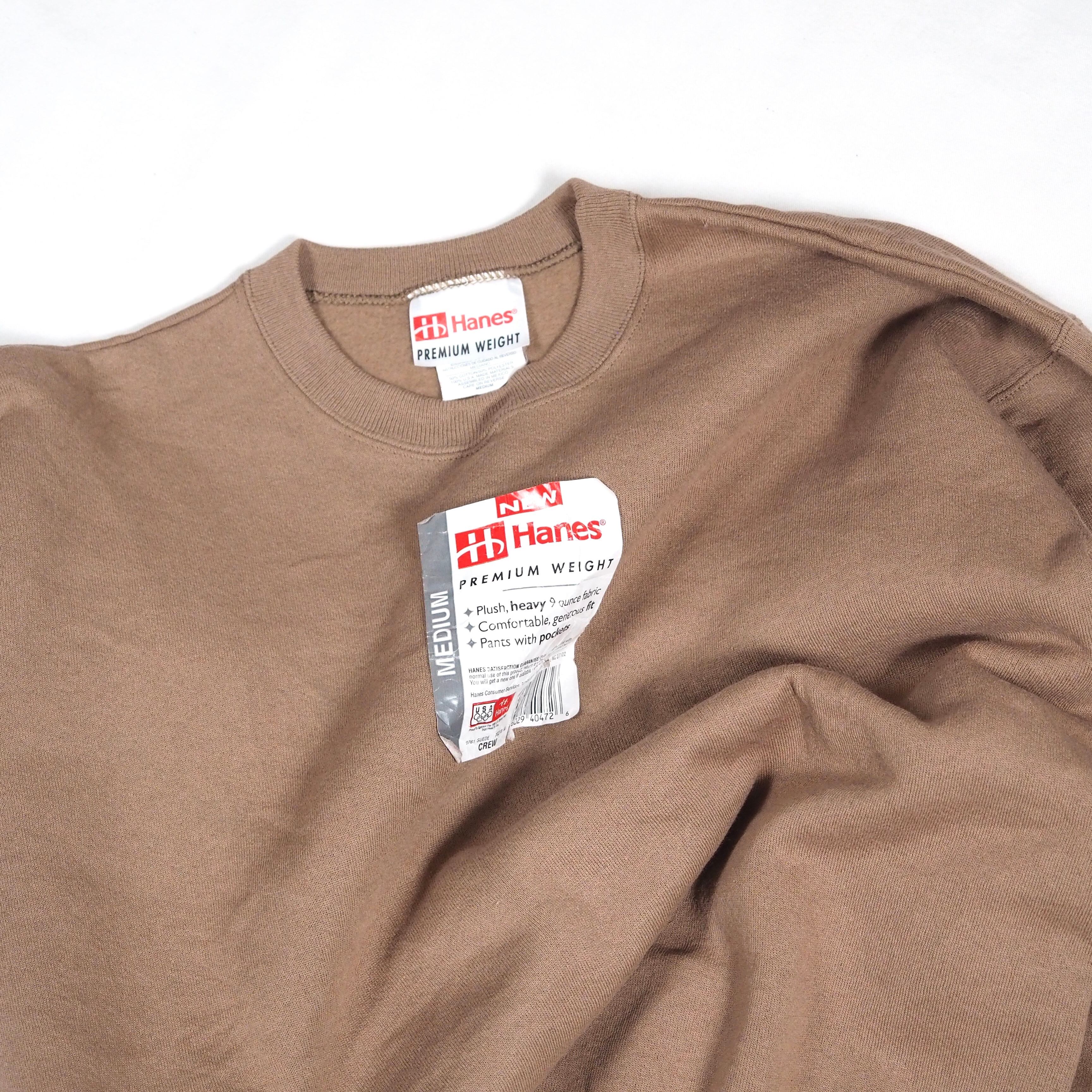 【NOS】Hanes PREMIUM WEIGHT sweatshirt M Mexico製 ヘインズ プレミアムウェイト スウェット ベージュ
