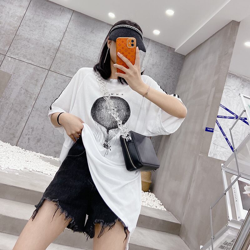 サマースタイルルーズ薄手パターンカジュアルTシャツ 大きめサイズ 夏物 ミックスインファッション14886768189