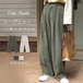 コーデュロイ タックパンツ ワイドパンツ レディース きれいめ タックワイドパンツ ボトムス パンツ タック ワイド ストレートパンツ ロングパンツ リラックスパンツ 体型カバー ロング丈 美脚 通勤