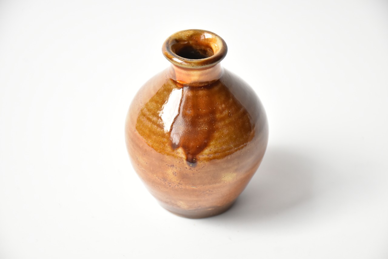 <Event Only> 小鹿田焼 / 坂本浩二窯  :  色見 一輪挿し 飴 ①