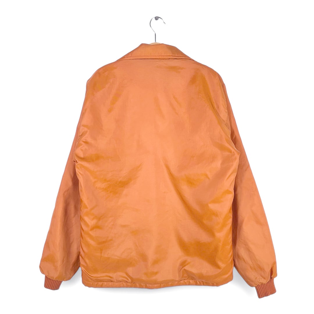 チェーンステッチ　コーチジャケット　アメリカ製　アメカジ古着　ビンテージ　青 70s USA製 ヴィンテージコーチジャケット チェーンステッチ刺繍