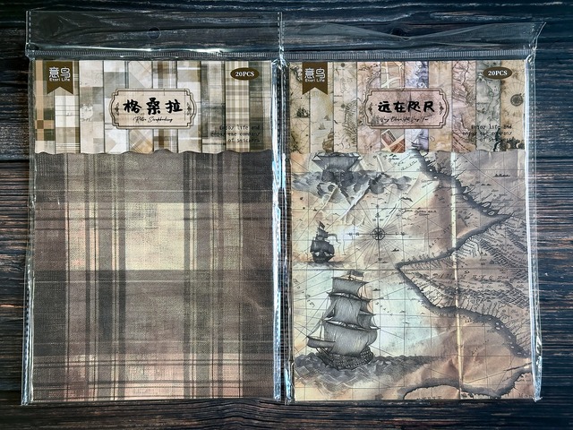 ヴィンテージ風デザインペーパー　10種20枚入り　如果可以シリーズ【意鸟】[ET-2p]