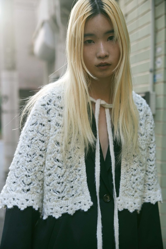 Slub lace bolero IVORY