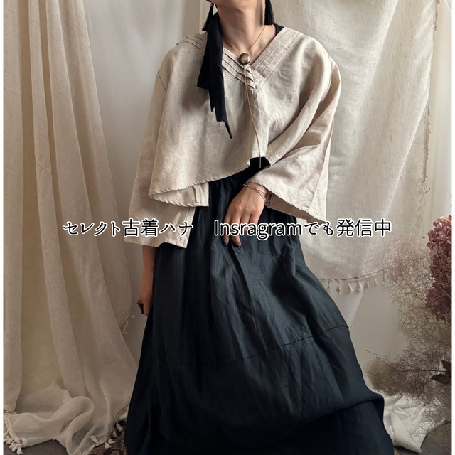 *新品　作家リネンブラウス 新品 作家リネンブラウス おちつくブラウス♩リネン作家 楽天市場