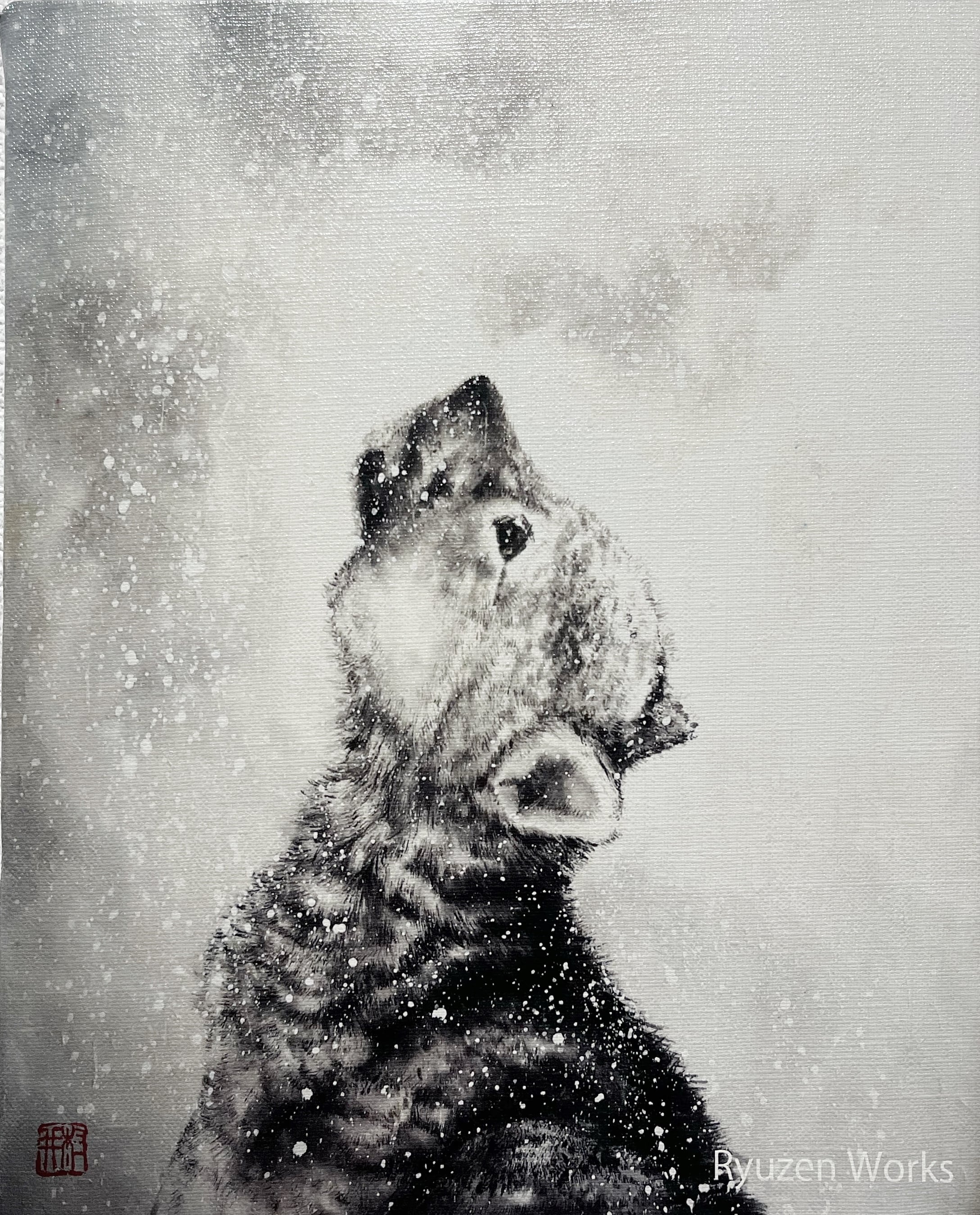 キャンバスアート小 オオカミの子ども