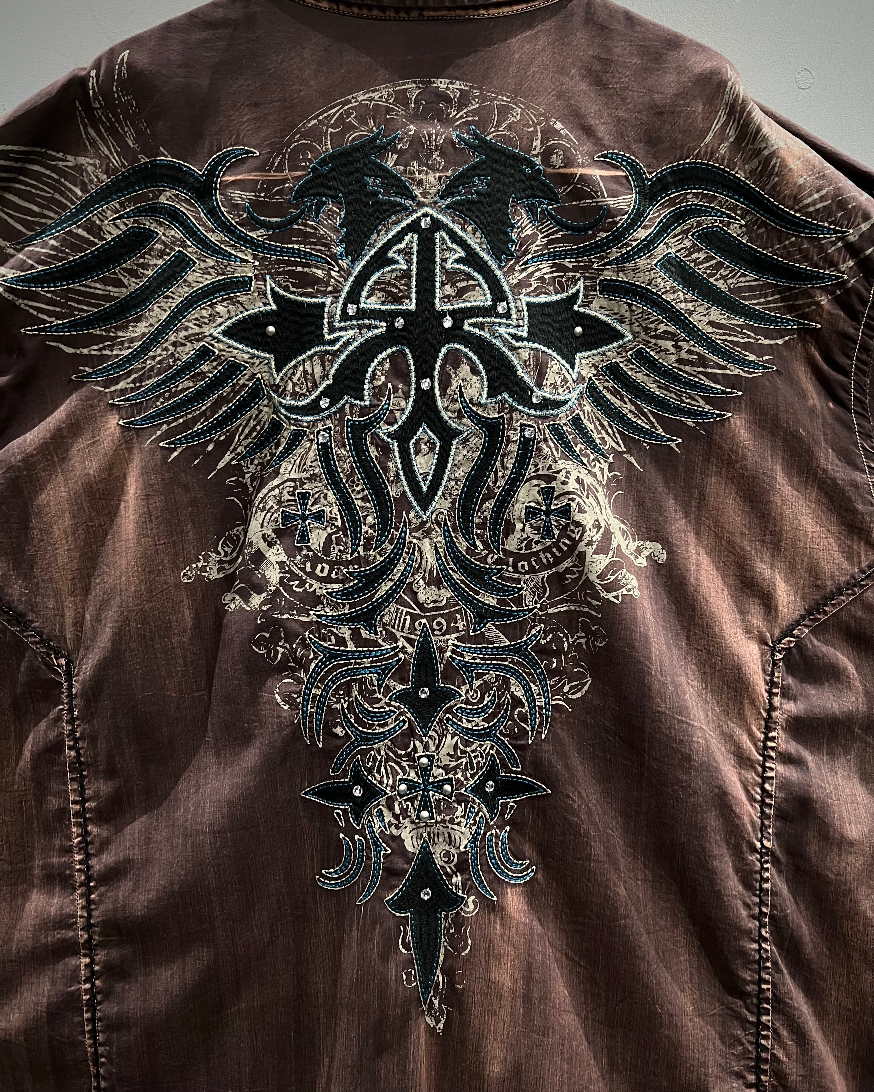 X VINTAGE】“Roar” Special Tribal Embroidery S/S Shirt | Caka(カカ