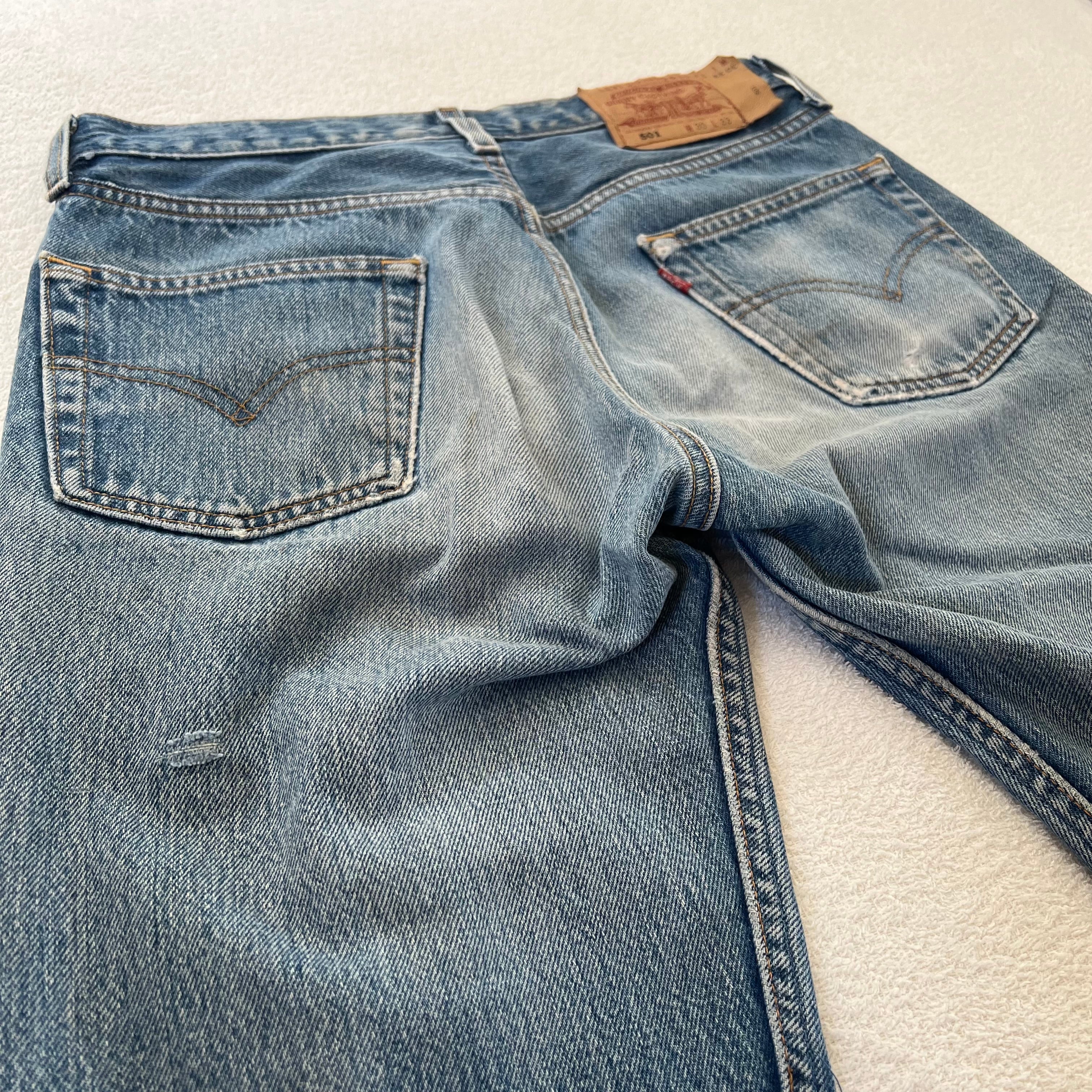 Levi's 501 USA製 W30×L34 リーバイス ダメージ デニム 90's カスタム