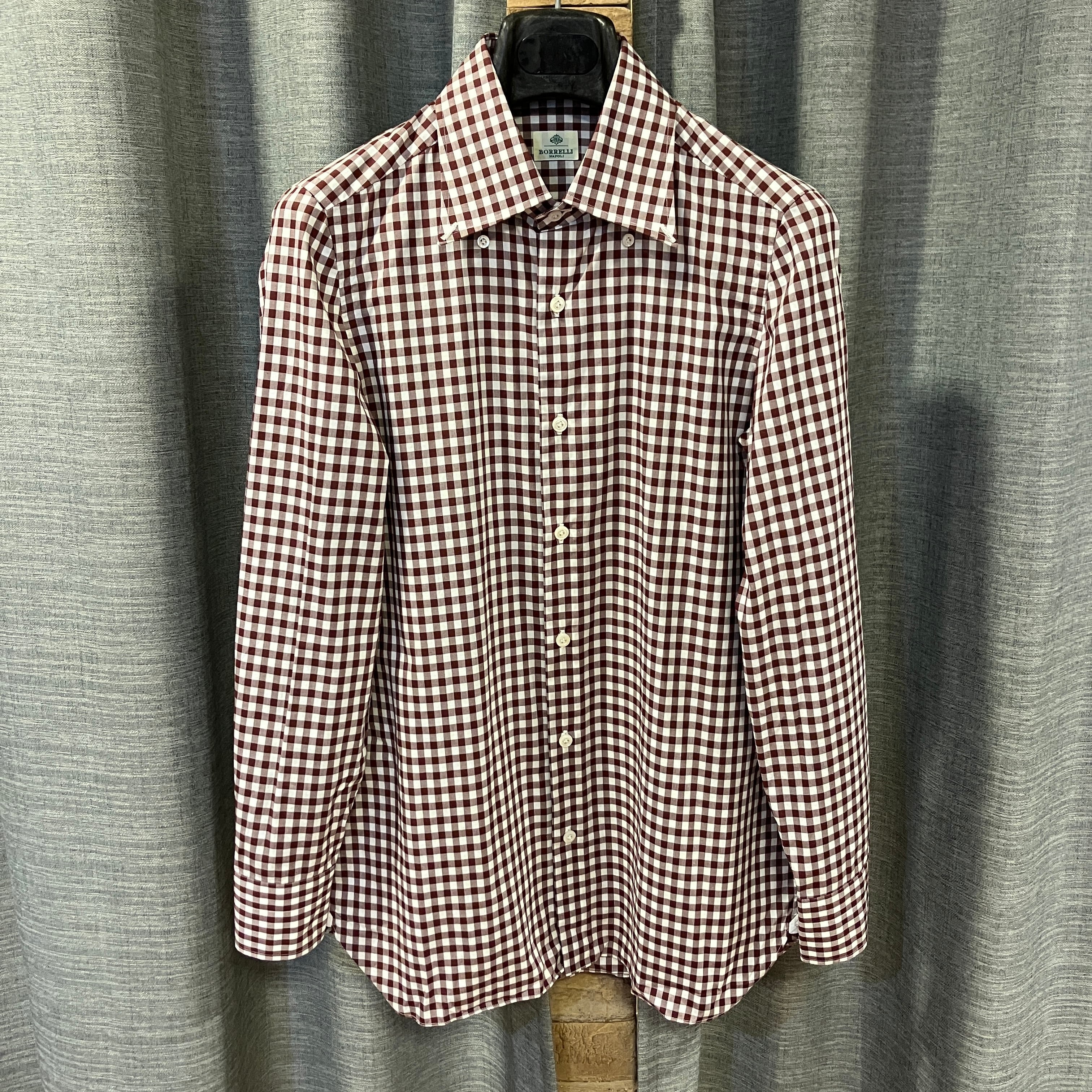【お買い得】LUIGI BORRELLI、BREUERなど LUIGI BORRELLI COTTON B.D CHECK SHIRT BROWN | safarionline