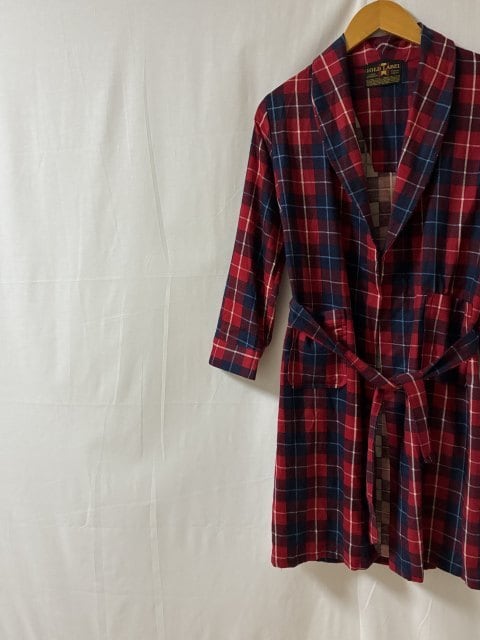 1970's Check Pattern Flannel Gown Coat