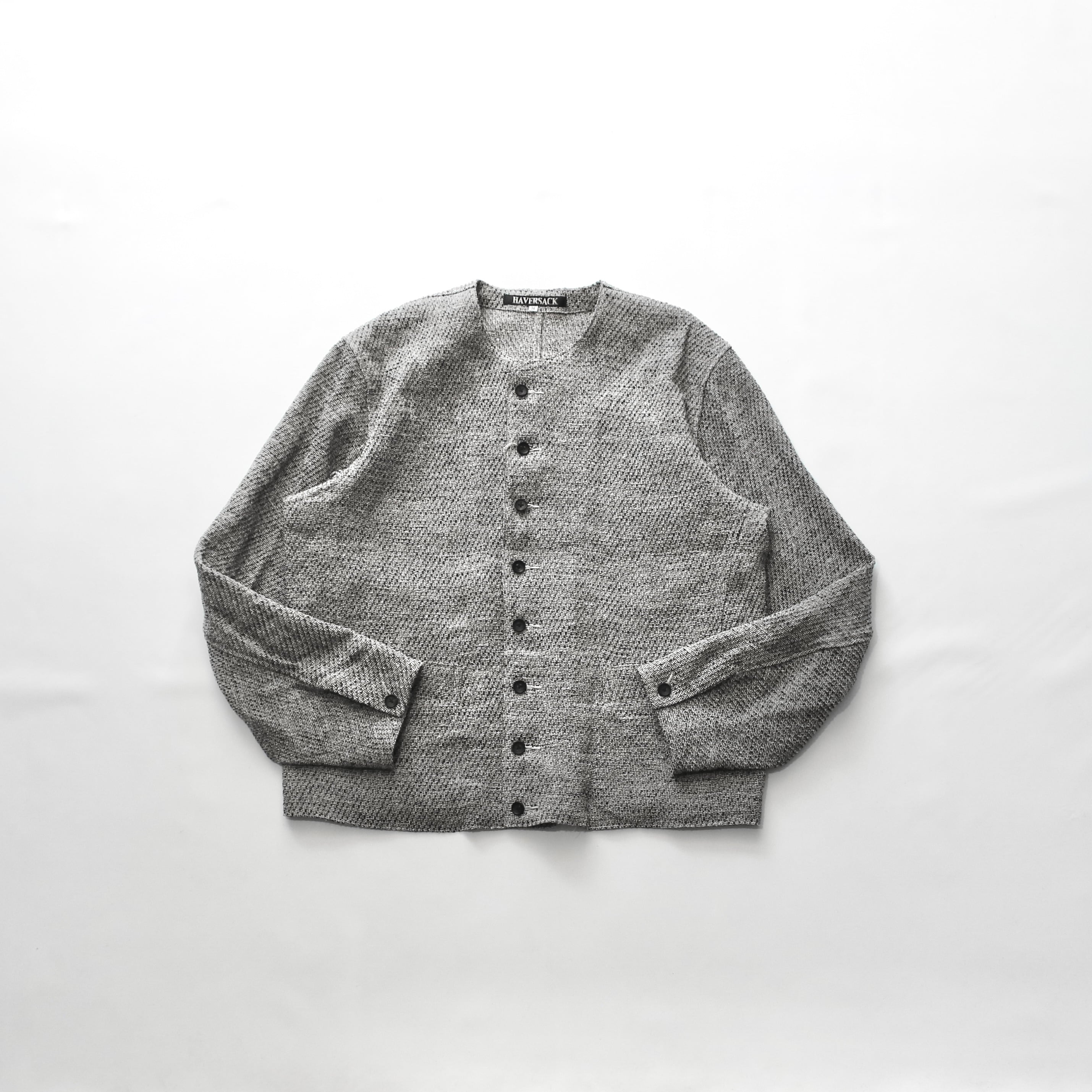 HAVERSACK ハバーサック】LINEN SILK TWEED NO COLLAR JACKET リネン  