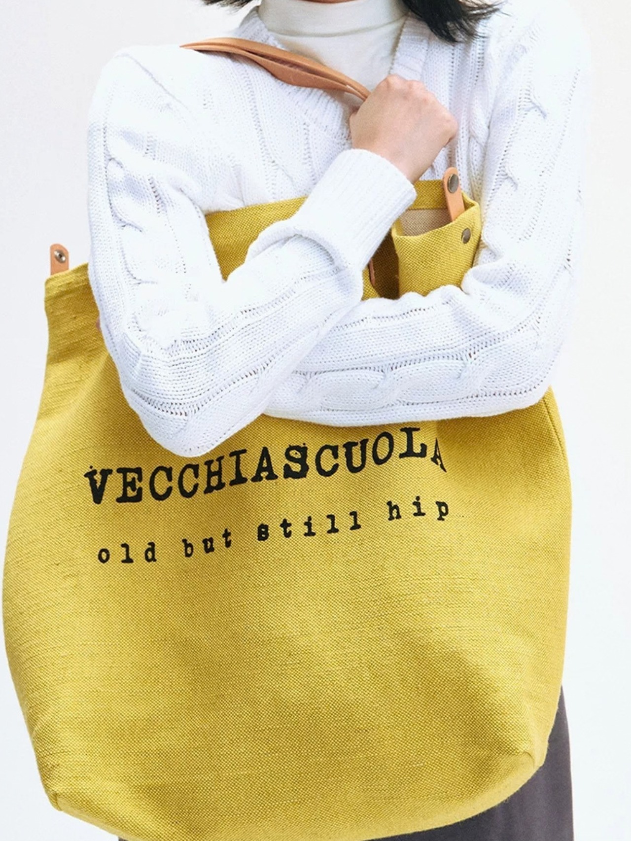 Marché Leather Handle Jute Tote F0871