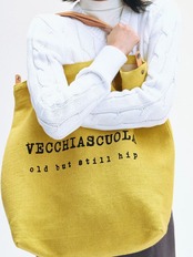 Marché Leather Handle Jute Tote F0871
