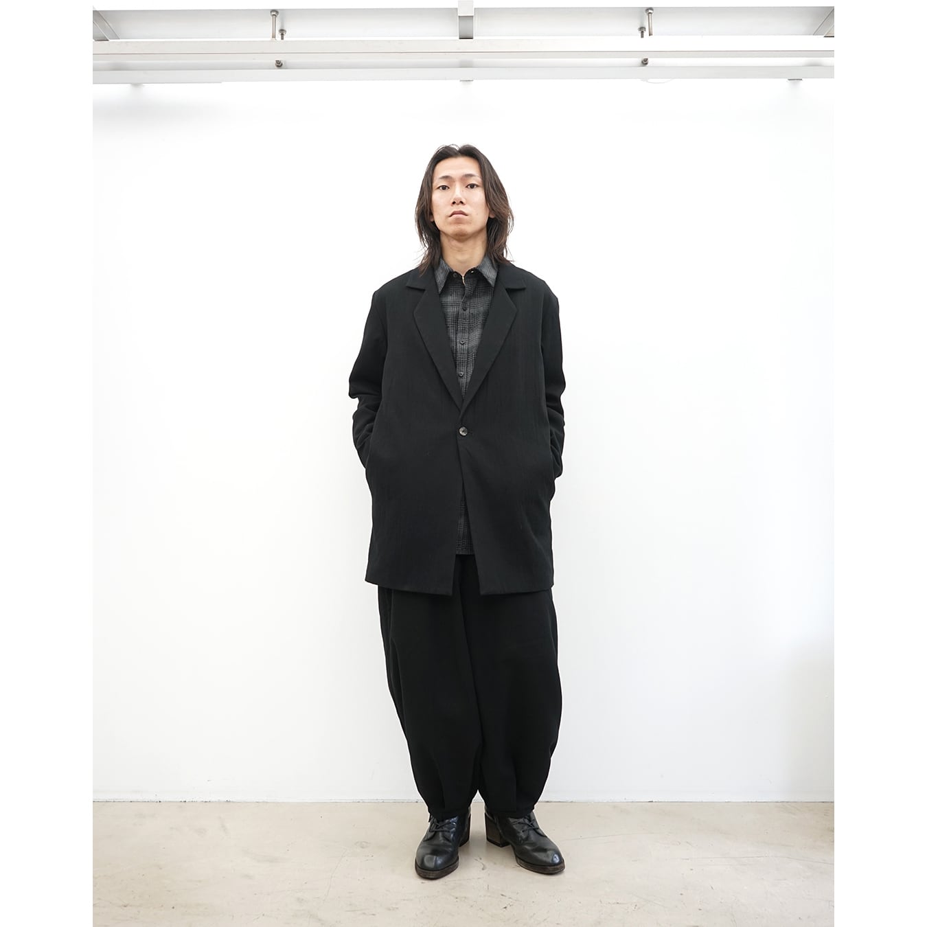 kujaku] (クジャク) P-353 hem tuck wide easy pants | Clique Tokyo