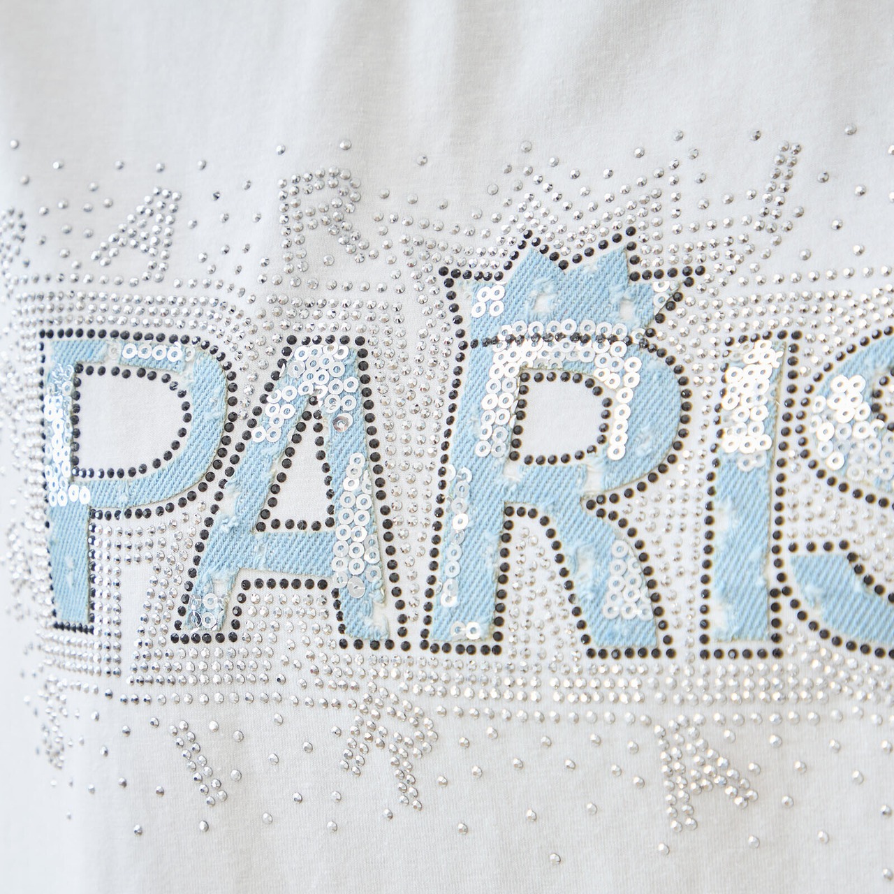 TRUBE キラキラPARISロゴデザインTシャツ【M~L】ホワイト