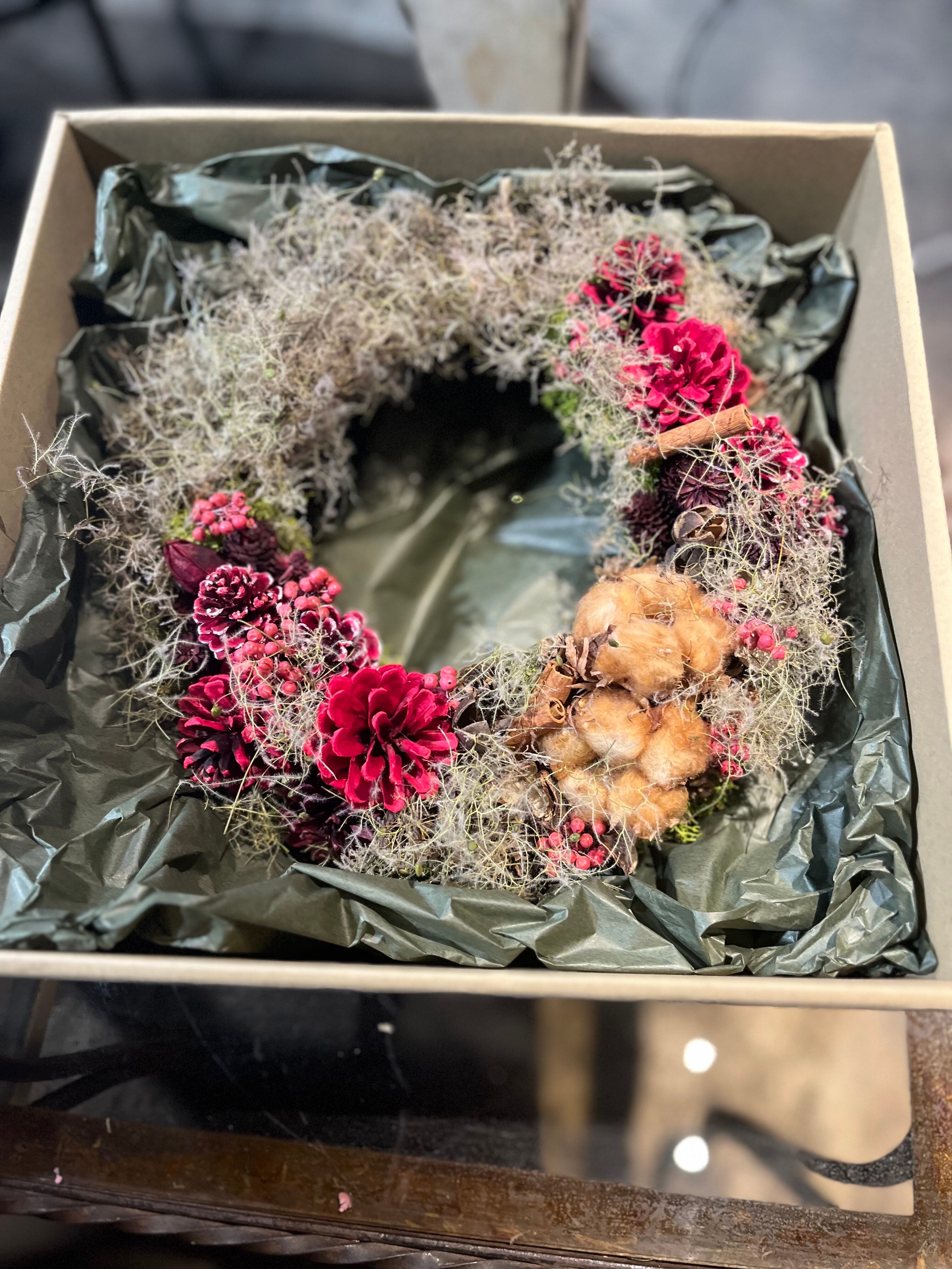 スモークツリーと紫陽花のナチュラルリース スモークツリーと紫陽花のナチュラルリース 【公式通販】