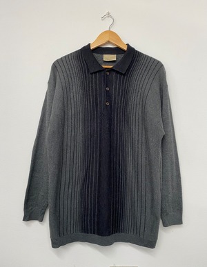 90sLAYPUN Merino Wool Knit Polo Shirt/L