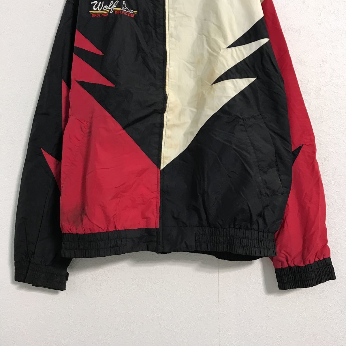 SPEED ZONE ナイロン ジャケット XL ブラック レッド ホワイト ジップ
