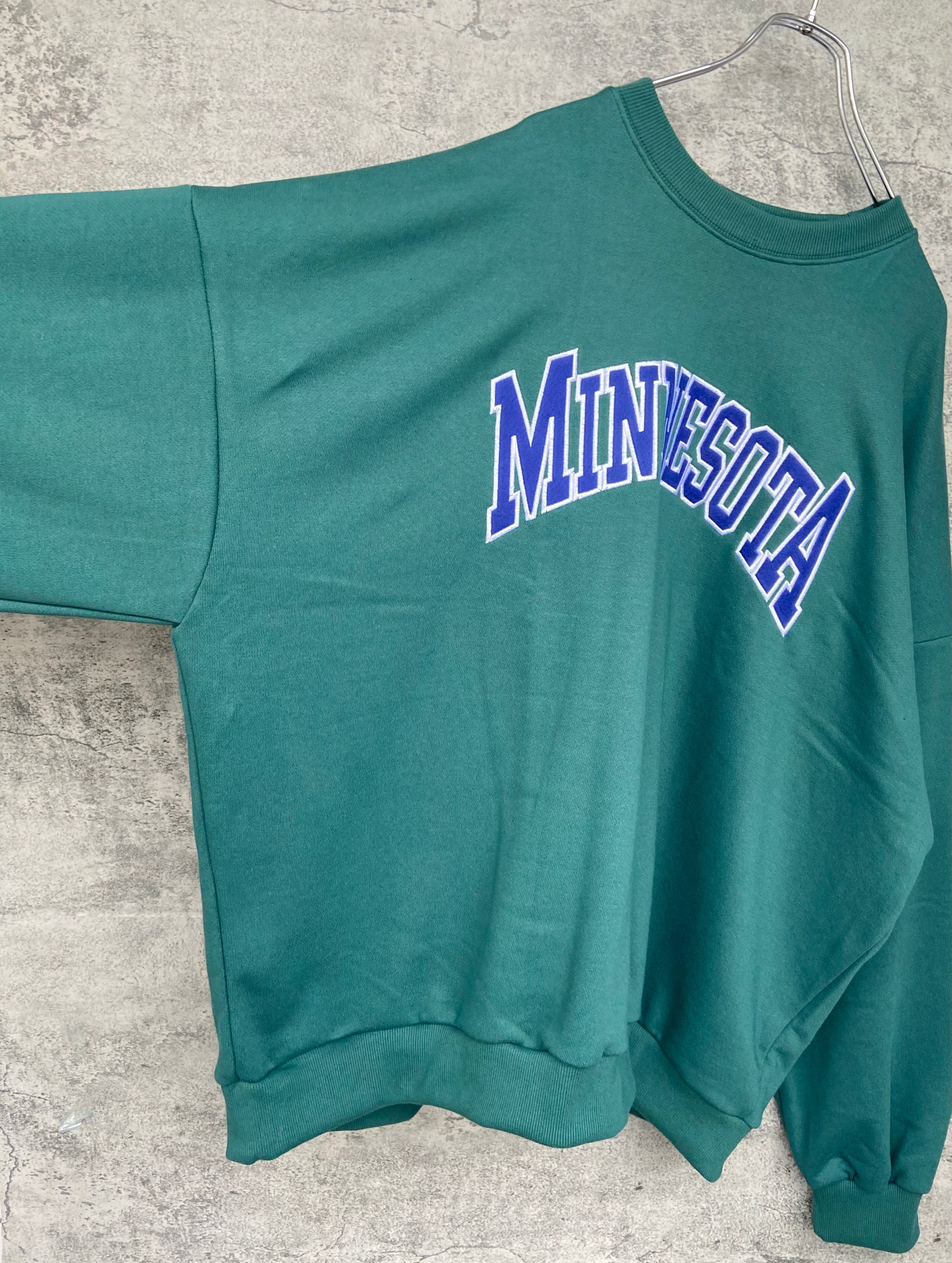 新品 MINNESOTA/ミネソタ カレッジロゴスウェット トレーナー 緑