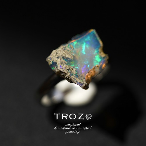 【024 Opal Fest 2023】 オパール 鉱物原石 フリーサイズ リング 指輪 天然石 アクセサリー (No.3197)