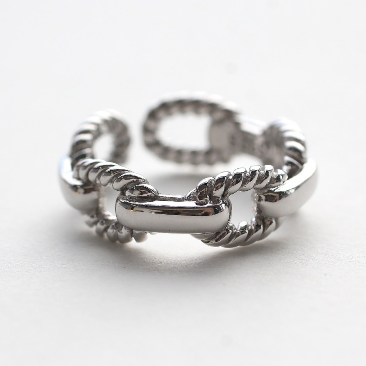 【ネコポス便】シルバー925 ロープチェーンデザインリング　1462