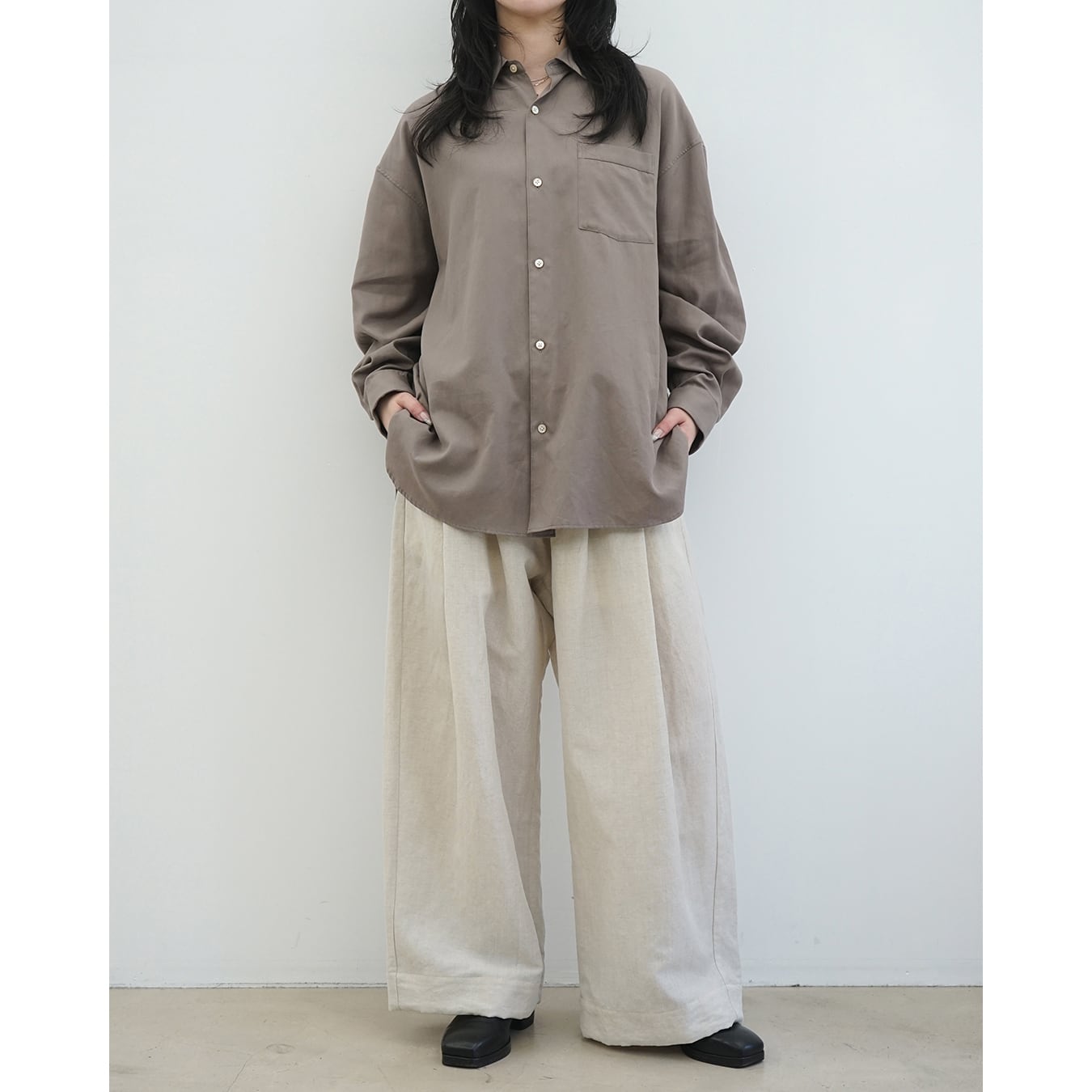 【大幅値下げ】Blanc YM   oxford  セットアップ Blanc YM] (ブランワイエム) BL-26S-SOWS Soft Oxford Wide Shirts