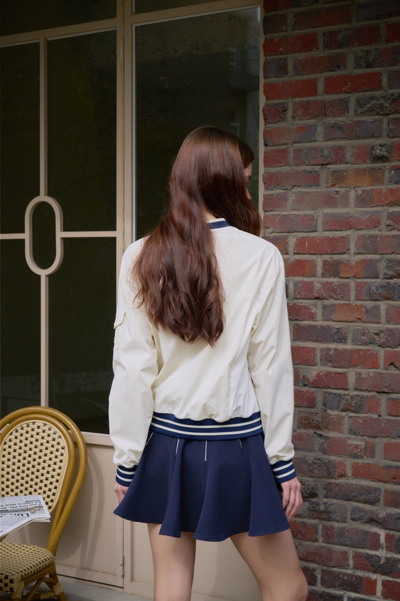 GOXO ゴーエックスオー ゴルフウェア ハートロゴラインフレアスカート ネイビー