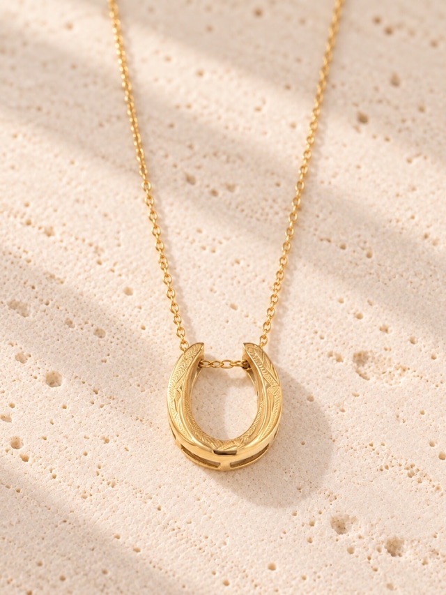 316L hawaiian simple horseshoe necklace #n30