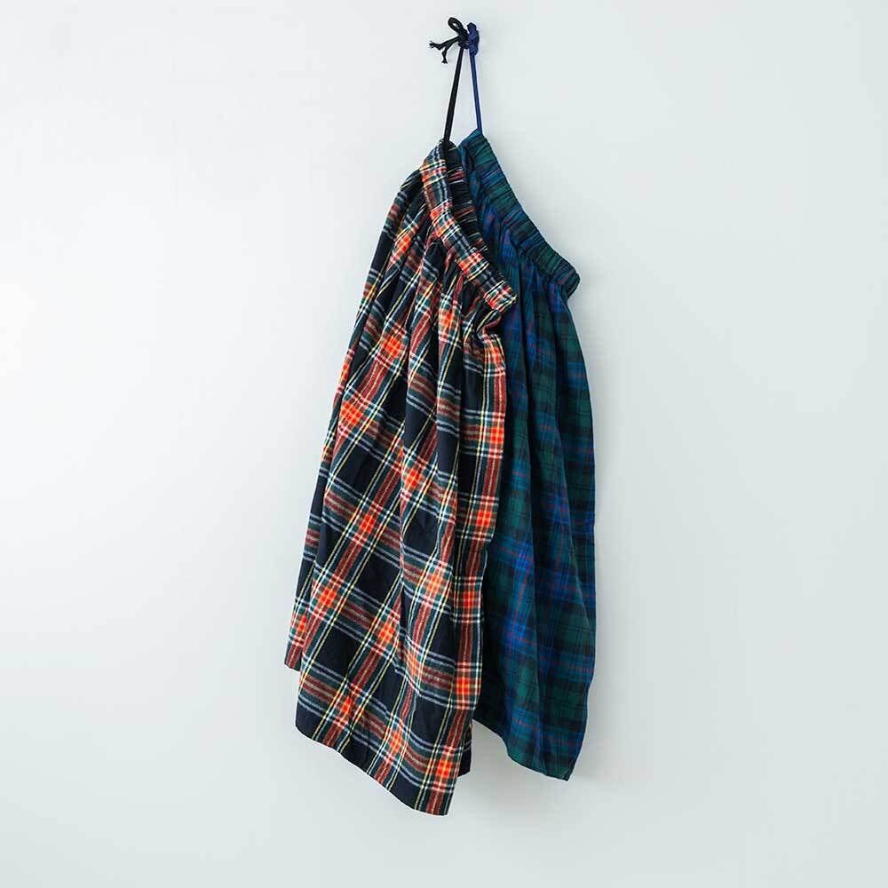 LUEUF シャギーチェックギャザースカート