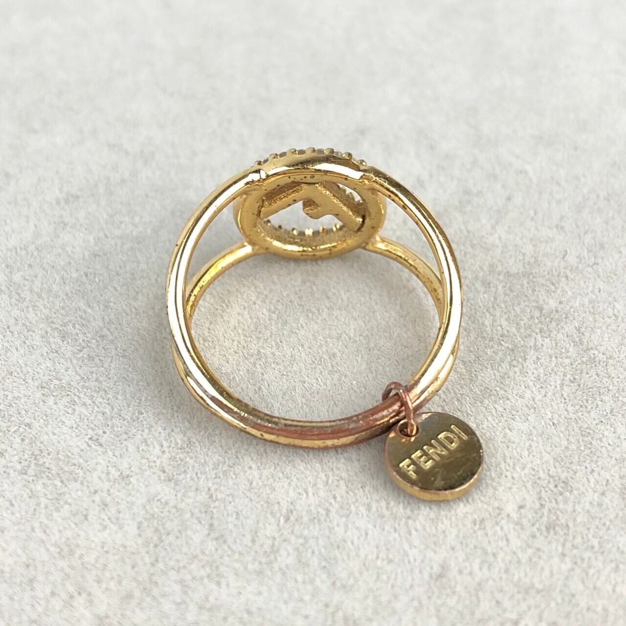 中古】フェンディ FENDI エフイズ ラインストーン リング 指輪