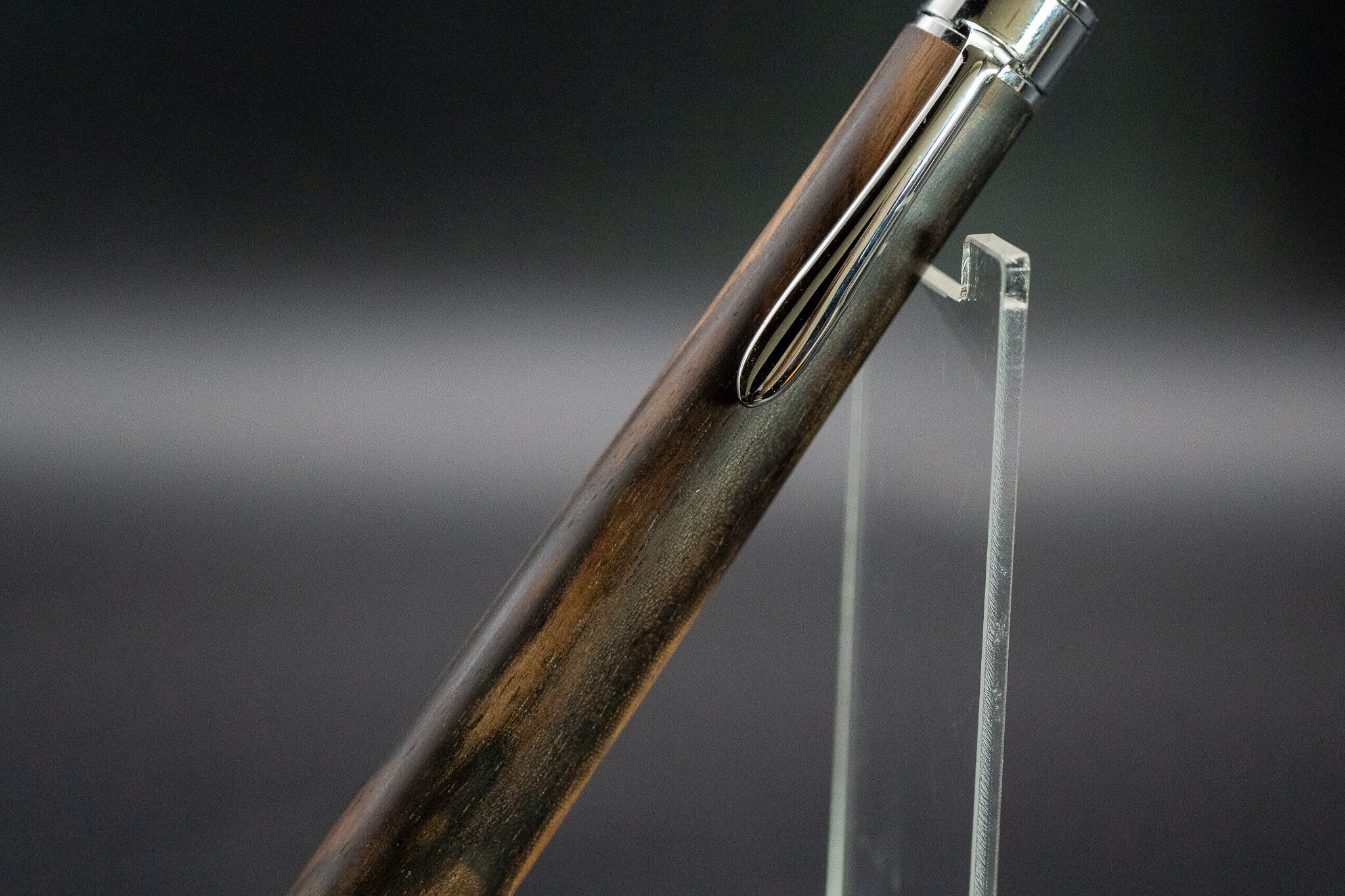 【魅惑の黒い紋様】黒柿 孔雀杢 silver MP