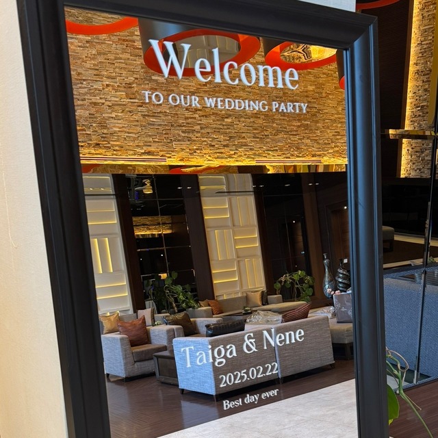 Design B ウェルカムミラー ステッカー 結婚式 ウェディング カッティングシート