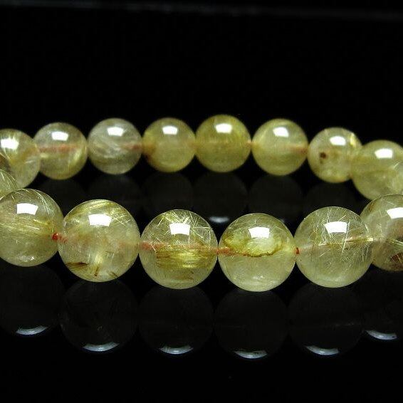 ルチルクォーツ ブレスレット 11mm タイチンルチルクォーツ タイチンルチル 一点物 メール便可 [M便 1/10] 111-49081