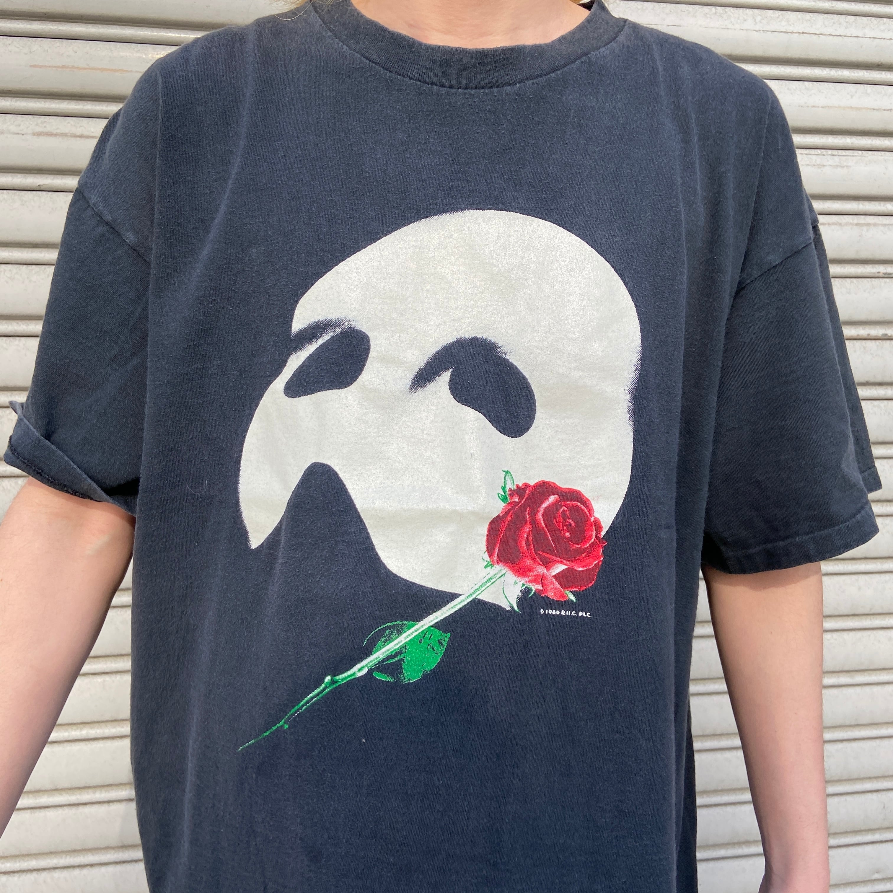 オペラ座の怪人 Tシャツ 80s USA製 黒 ミュージカル コピーライト入り 