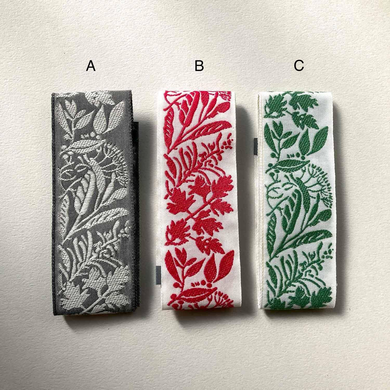 Kafka 大柄草花のジャガードリボン（50cmカット） | Dua-アクセサリー