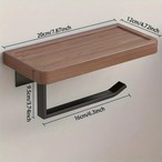 トイレットペーパーホルダー 木製 携帯置き付き トイレットペーパーカバー ティッシュホルダー おしゃれ