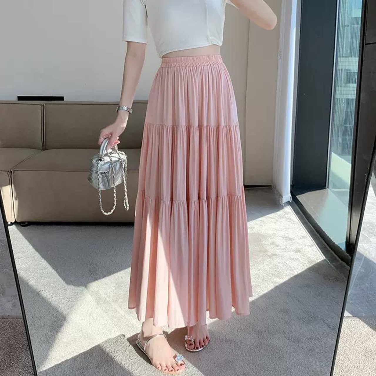 ドレープ ティアード スカート 10218