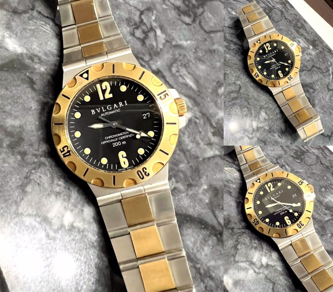 BVLGARI ブルガリ ディアゴノ スクーバ DIAGONO SCUBA BLACK K18YG/SS  