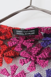 Colorful flower mesh lace cardigan