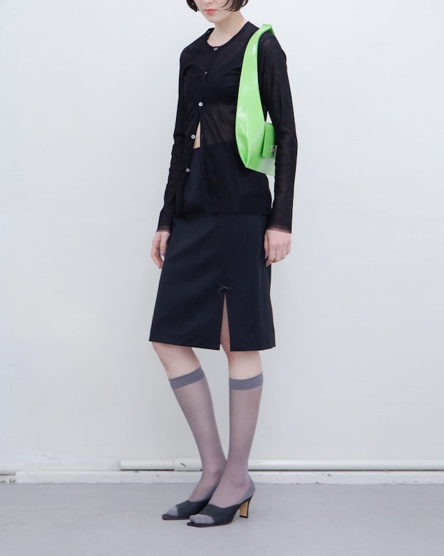 2000s GUCCI - front slit & ribbon skirt