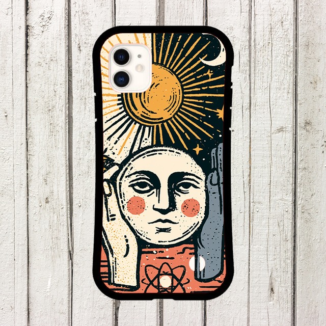 受注生産 iPhoneケース 顔と金色太陽の神秘星図｜星図アート STAR036B