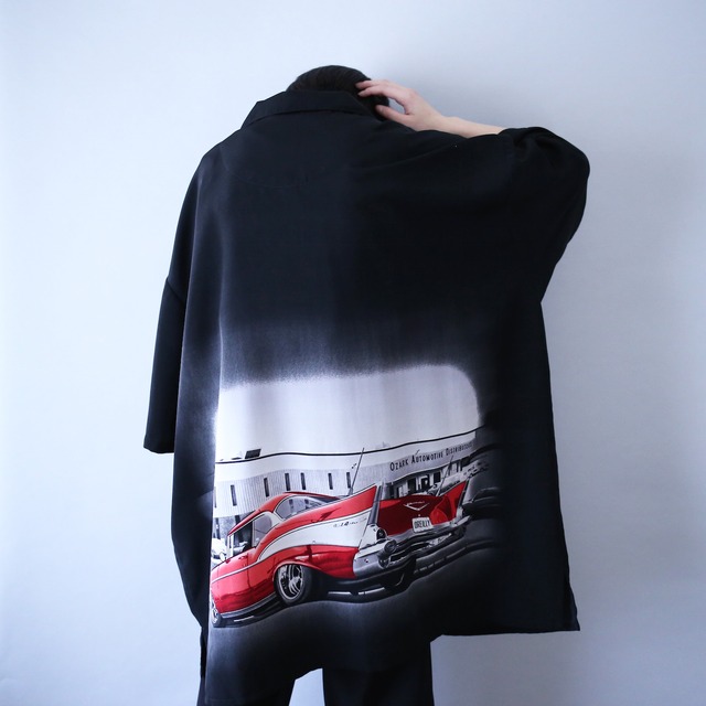 XXXXL super over silhouette front and back car graphic h/s shirt