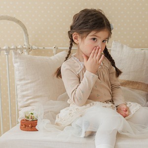 秋リボンつきレギンスメッシュスカート2色