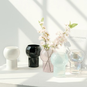 【VASE】INS映え透け感泡ガラス花瓶 全6色