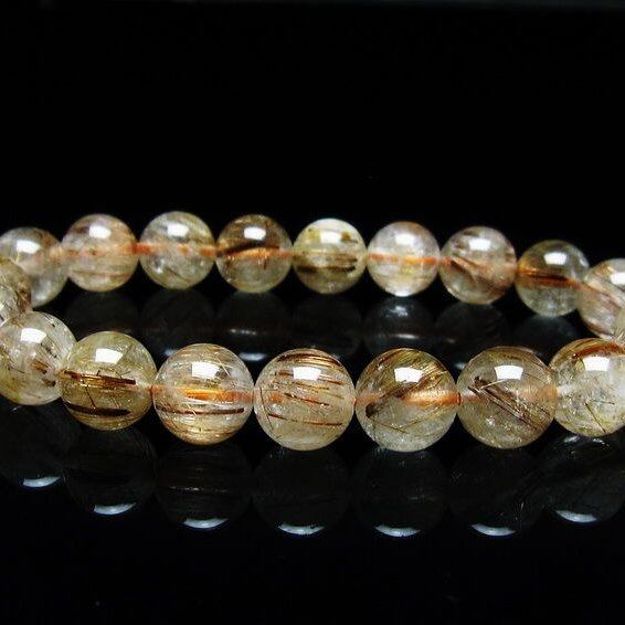 キャッツアイルチルクォーツ ブレスレット 10mm ルチルクォーツ ブレス 一点物 メール便可 [M便 1/10] 111-45819