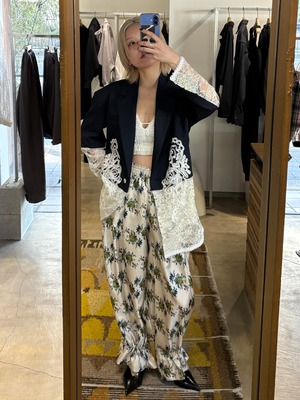 【26SS】FUMIE TANAKA フミエタナカ / flower satin PA / パンツ