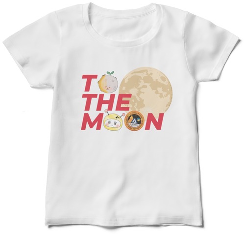 ASTRAX月面シティ・オリジナルTシャツ(白・レディース・ToTheMoon)