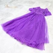 パーティドレス ワンピース ドレス パープル系 レインボー RAINBOW 紫 発表会 パーティ ロングドレス レース ダンス 演奏会 舞台 ふんわり キラキラ 上品 エレガント 華やか 舞台衣装 コンサート衣装 イベント衣装 発表会ドレス レースドレス ダンスドレス 演奏会ワンピース パーティー用